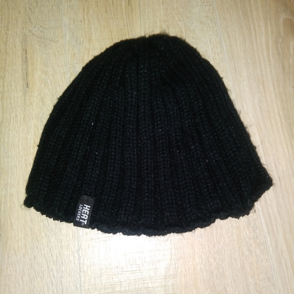 Heat lockers black fleece knit beanie - Picture 1 of 4